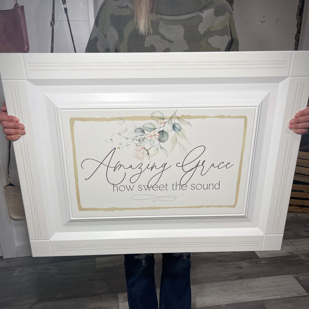 32”x24” Large Amazing Grace How Sweet The Sound Sign