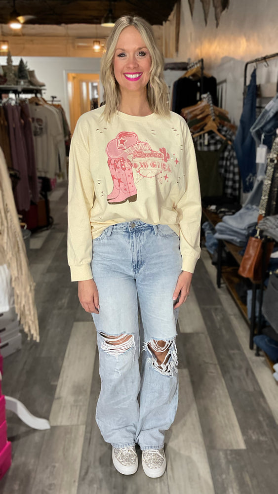 Cream Long Sleeve Cowgirl Shirt