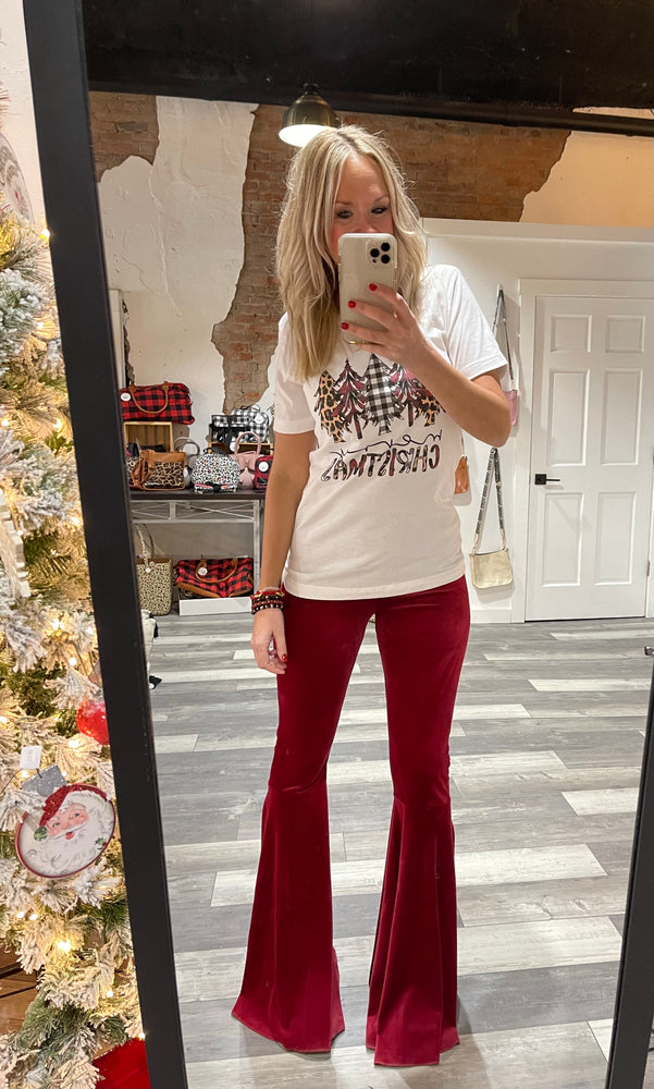 White Leopard/Plaid Tree Tee