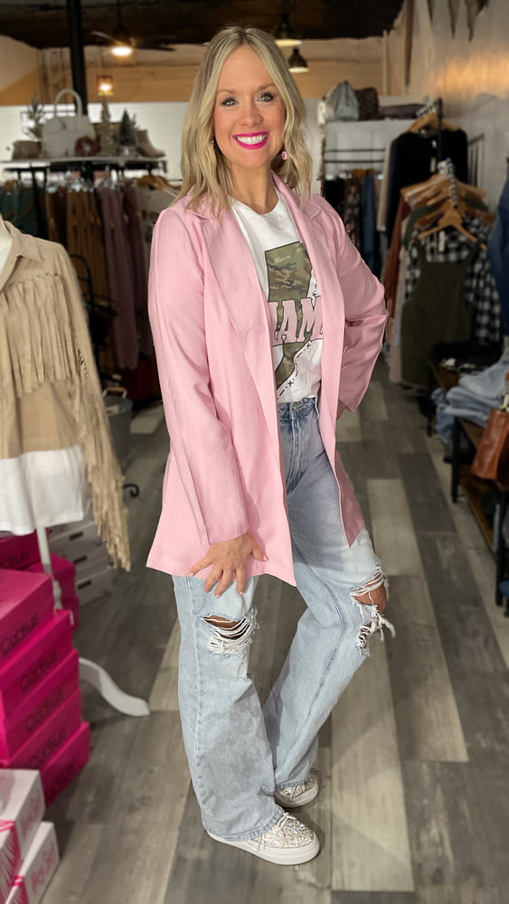 Light Pink Princess Lines Long Blazer